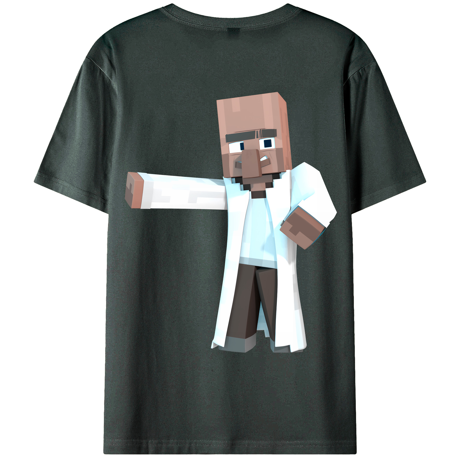 （画像用） マインクラフト ブロックの世界 Minecraft MC Block world 綿100％ メンズ半袖Tシャツ（バックプリント） 通気性
